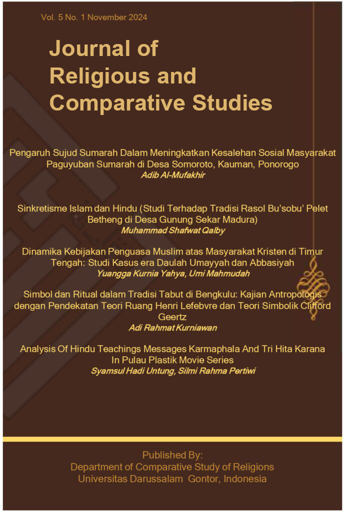 Cover image of the journal Journal of Religious and Comparative Studies